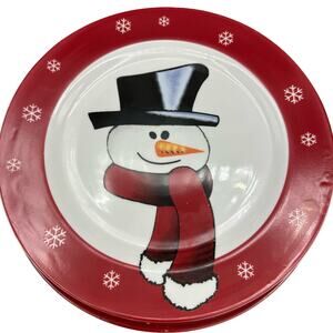 Vintage Snowman Dinner Plates, Today's Living, Set of 4